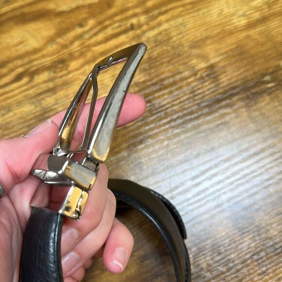 Mens Reversible Leather Black Brown Belt Made in Italy 10683 - Picture 9 of 9